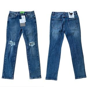 SR vs. Sandrine Rose Distressed Knee Blue Jeans Size 28 New